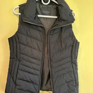 Talbots Black Puffer Vest with Horizontal Quilting